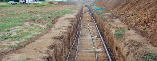 Photo du chantier des réseaux de l'Écopôle - mai 2013